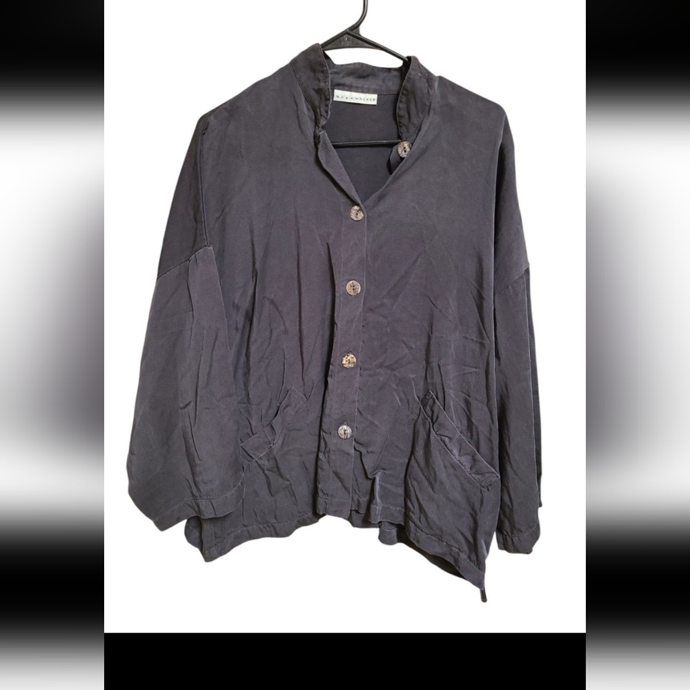 Bryn Walker Button Up 100% Tencel Lightweight Oversized Top Minimalist